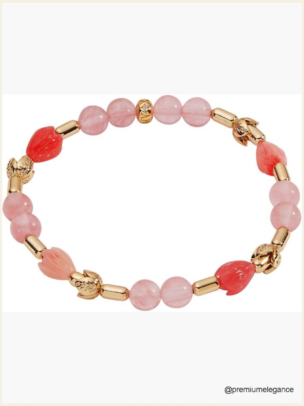 Tulip Stretch Bracelet, Gold Tone, Adjustable
